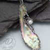 Big Mother of Pearl pendant with spider/SOLD